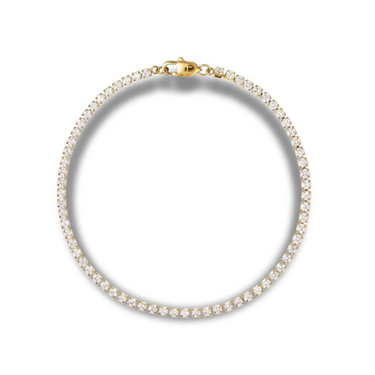 Shiny Tennisarmbånd Small - Forgyldt Stål