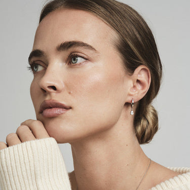 Belle White Hoops - Stål