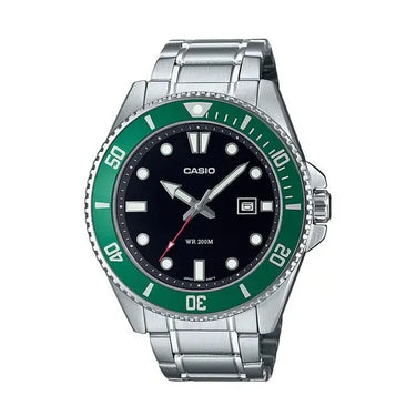 Basic 2784 Ur - Sølv/Grøn fra Casio