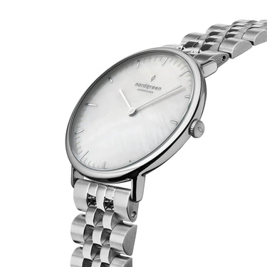 Native // 32mm // silver // mp 5-Link strap fra Nordgreen
