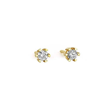 14kt. STAR ørestikker med 2x0,05ct. W-si 6 greb fra Nuran
