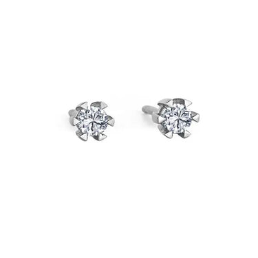 14kt. STAR ørestikker med 2x0,20ct. W-si 6 greb fra Nuran