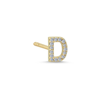 Bogstav Ørestik D m. pavé 0,06ct. W-si - 14 kt. Guld