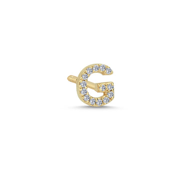 Bogstav Ørestik G m. pavé 0,056ct. W-si - 14 kt. Guld