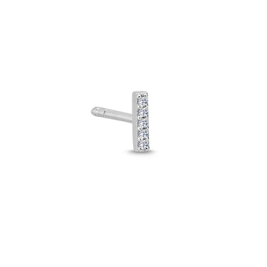 Bogstav Ørestik I m. pavé 0,02ct. W-si - 14 kt. Hvidguld