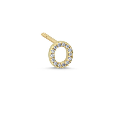 Bogstav Ørestik O m. pavé 0,056ct. W-si - 14 kt. Guld