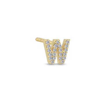 Bogstav Ørestik W m. pavé 0,084ct. W-si - 14 kt. Guld