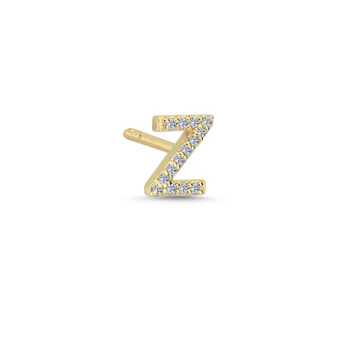 Bogstav Ørestik Z m. pavé 0,056ct. W-si - 14 kt. Guld