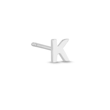 Bogstav Ørestik K - 14 kt. Hvidguld