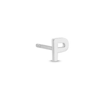 Bogstav Ørestik P - 14 kt. Hvidguld