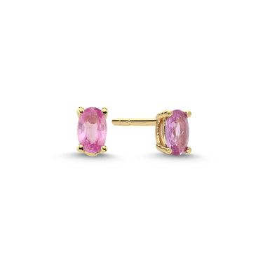 GAIA Ørestikker m. pink safir - 14 kt. Guld