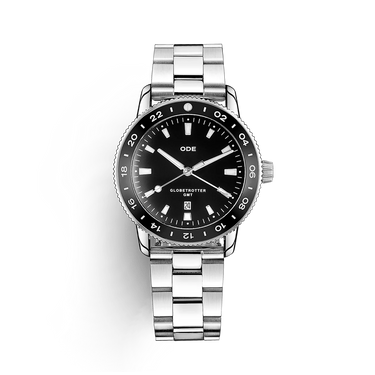 The Globetrotter GMT sort Urkasse &amp; Sort Urskive fra ODE