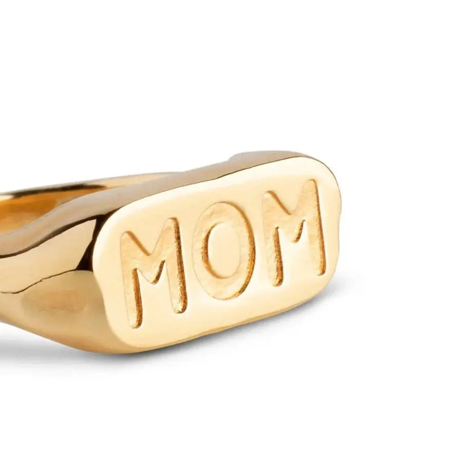 Mom Statement Ring - Forgyldt fra Enamel
