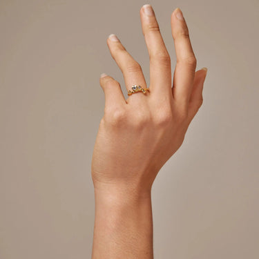 Rose Ring m. Zirkoner - Forgyldt fra Enamel