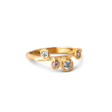 Rose Ring m. Zirkoner - Forgyldt fra Enamel