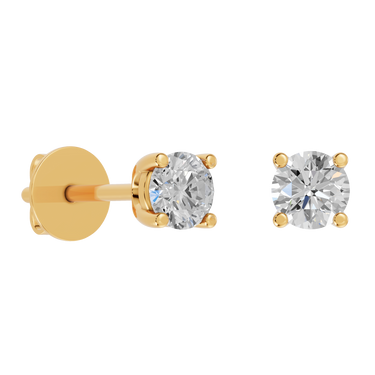 Square 0,20 ct. ørestikker  - 14 kt. Guld