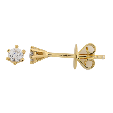 Star 0,15 ct. ørestikker  - 14 kt. Guld