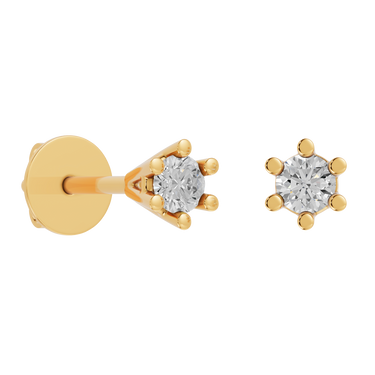 Star 0,10 ct. ørestikker  - 14 kt. Guld