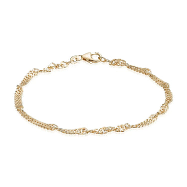 Singapore armbånd 8 kt 21 cm fra Gold Essentials by Plaza