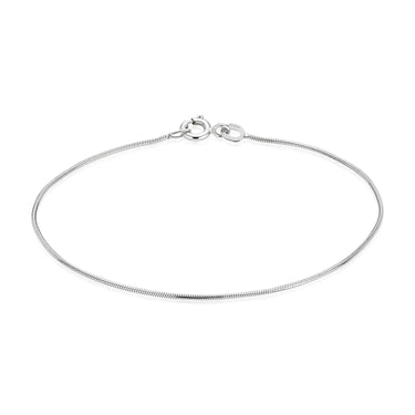 Slangekæde Armbånd 0,9 - 14 kt. Hvidguld fra Fine Essentials by Plaza