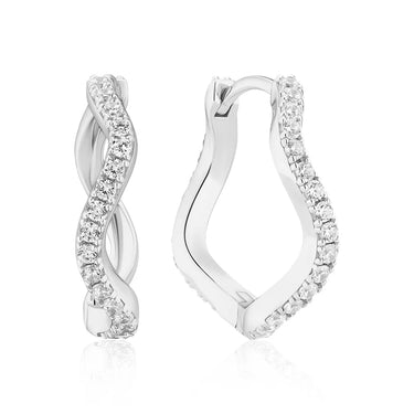 Ellera Waves Grande Øreringe - Sølv fra Sif Jakobs Jewellery
