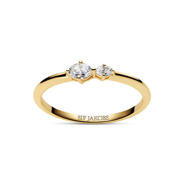 Ovale Due Ring - Forgyldt