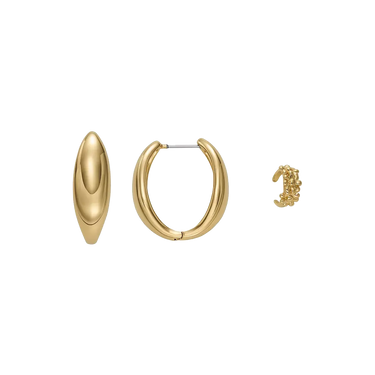 Gold Tone Brass Hoops & Cuff x Baum Und Pferdgarten fra Skagen Jewellery