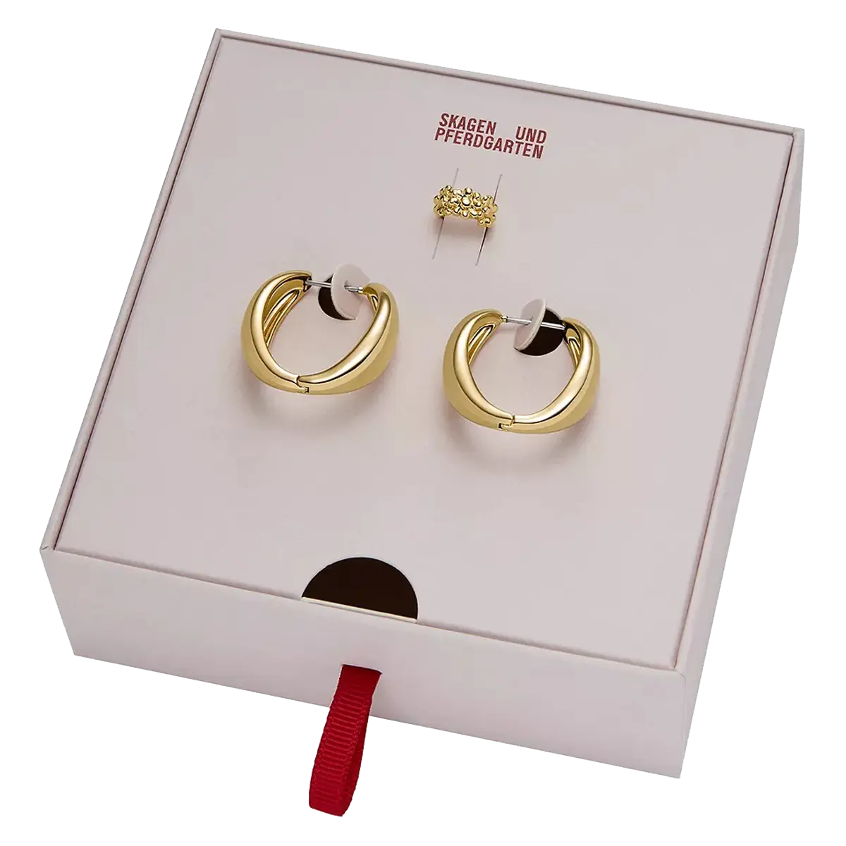 Gold Tone Brass Hoops & Cuff x Baum Und Pferdgarten fra Skagen Jewellery