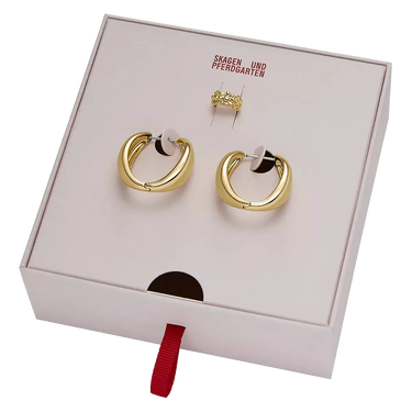 Gold Tone Brass Hoops & Cuff x Baum Und Pferdgarten fra Skagen Jewellery