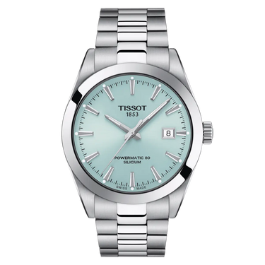 Gentleman Powermatic 80 Silicium Ur - Sølv/Blå fra Tissot