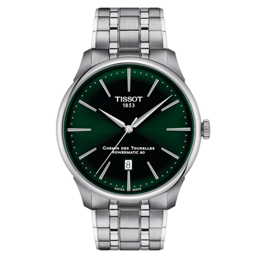 Chemin Des Tourelles Powermatic 80 ur - Stål/grøn fra Tissot