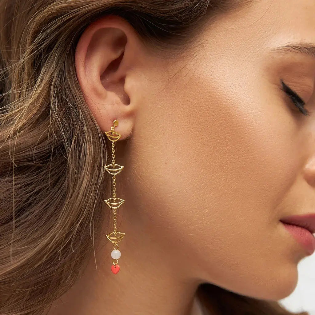 Topping Long 4 Secrets Ørering - Forgyldt Messing fra LULU Copenhagen