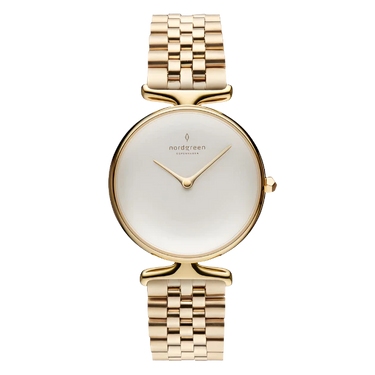 Unika // 32mm // Gold // Gold 5-link // White Dial fra Nordgreen