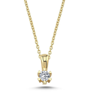 Star Vedhæng m. 0,15 ct. W/SI - 14 kt. Guld fra Nuran