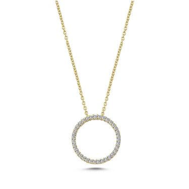 Cirkel Vedhæng m. 0,21 ct. W/SI 15,5 mm. - 14 kt. fra Nuran