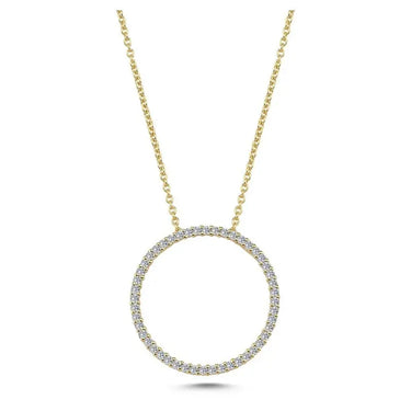 Cirkel Vedhæng m. 0,29 ct. W/SI 20,5 mm. - 14 kt. fra Nuran
