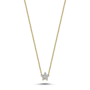 Stella Collier Lille Stjerne m. 0,11ct. W-si - 14kt. Guld