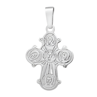 Rhod. sølvdagmarkors m/apostle 21mm fra Siersbøl