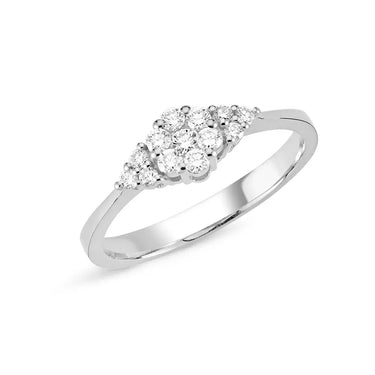 Lilja ring m. 0,30 ct. - 14 kt. Hvidguld fra Nuran