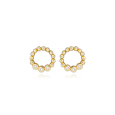 Circle Dot ørestikker - 8 kt. Guld fra Gold Essentials by Plaza