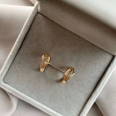 Trio creoler - 8 kt. Guld fra Gold Essentials by Plaza
