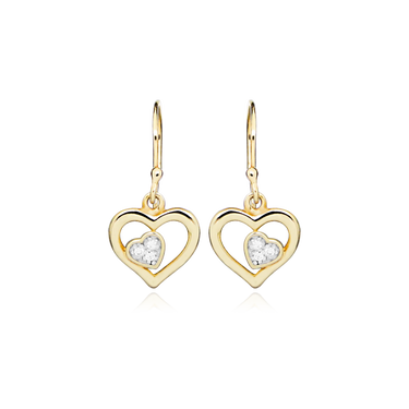 Twin Heart øreringe - 8 kt. Guld fra Gold Essentials by Plaza