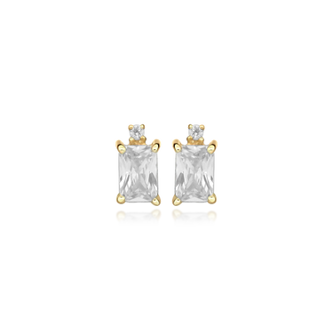 Square ørering - 8 kt. Guld fra Gold Essentials by Plaza