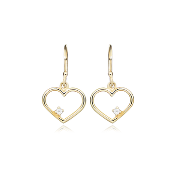 Twinkle Heart øreringe - 8 kt. Guld fra Gold Essentials by Plaza