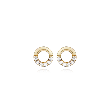 Circle ørestikker - 8 kt. Guld fra Gold Essentials by Plaza