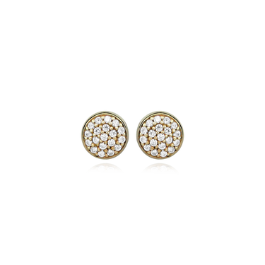 Stone Coin ørestikker - 8 kt. Guld fra Gold Essentials by Plaza