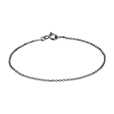 Anker Rund Armbånd 0,50/17 - Sortrhodineret fra Basic Essentials by Plaza