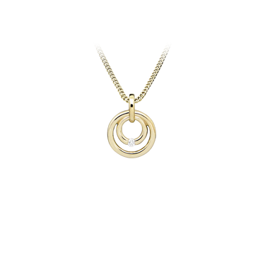 Duo Circle halskæde - 8 kt. Guld fra Gold Essentials by Plaza