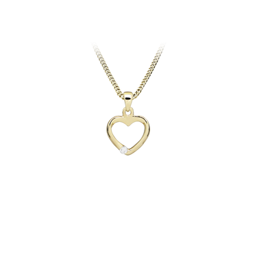 Heart halskæde - 8 kt. Guld fra Gold Essentials by Plaza