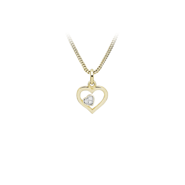 Twin Heart halskæde - 8 kt. Guld fra Gold Essentials by Plaza